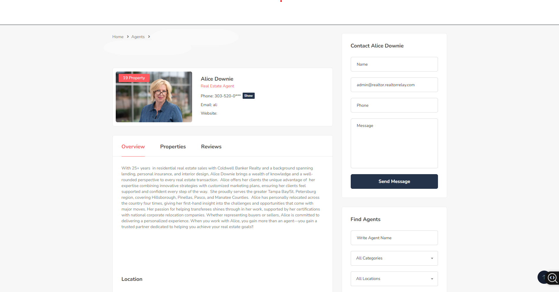 RealtorRelay agent profile services and specialties